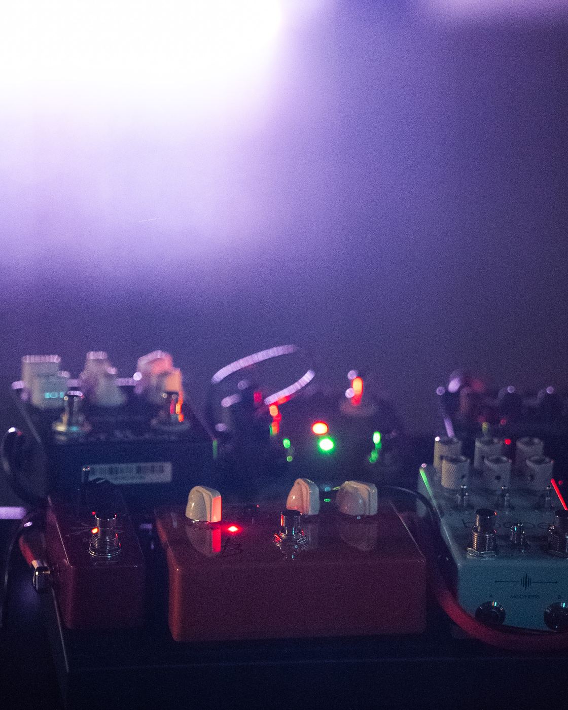 Effects pedals in purple haze